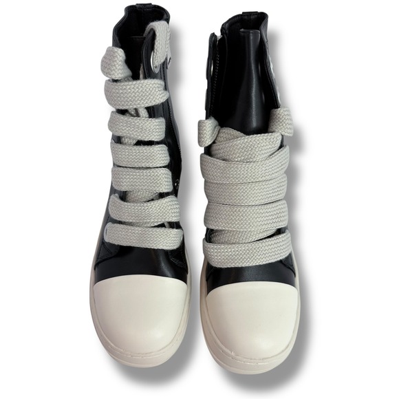 Impremey Unisex Black High Top Sneakers Platform Chunky Lace Up Side Zipper Sz 8 - Picture 10 of 16